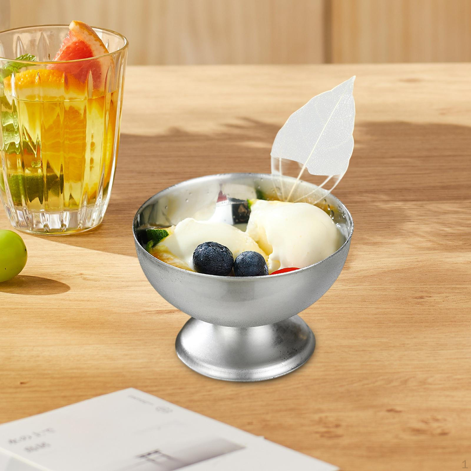 

Чашка для мороженого, высокая кружка для молочного коктейля, десертная сервировочная миска для салата на юбилеи, дни рождения KTV S Silver