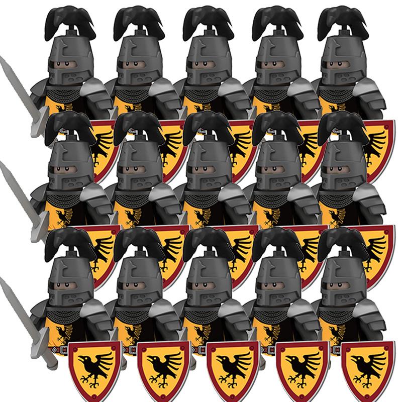 Medieval Ancient Military Figures Dragon Country's Soldier Green Dragon Knight Small Particles Building Block Model Children Toy