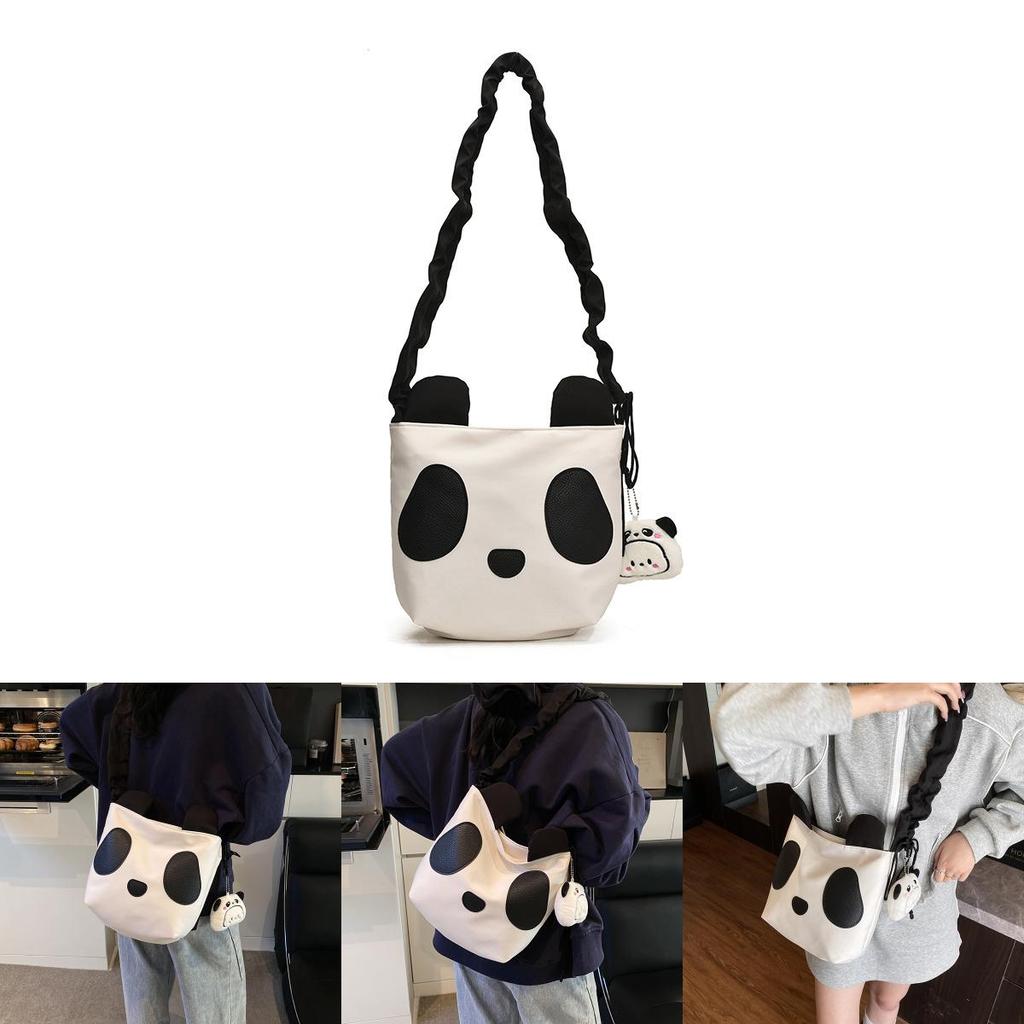 Cute And Fun Panda-themed Canvas Sling Bag For Children And Adults Stylish And Practical