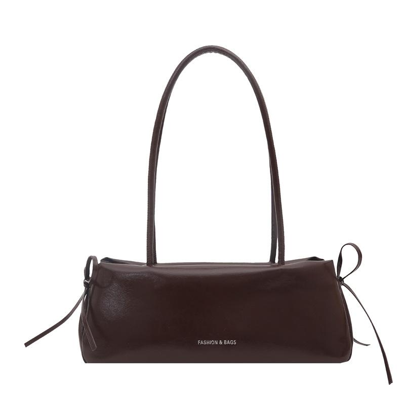 

Textured retro women s new bow casual temperament fashionable spring portable baguette shoulder armpit bag