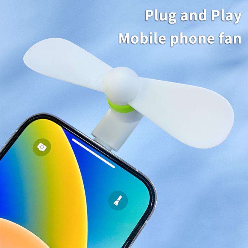 Mini Phone Cooling Fan Plug & Play Universal 3 Ports Small Fan for Summer Outdoor Walk Shopping Daily Use