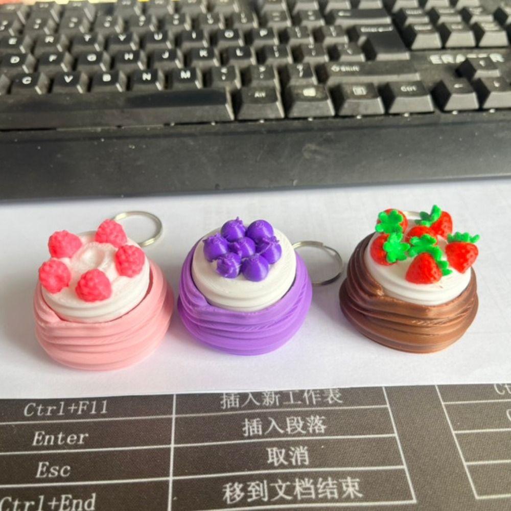 Simulated Cake Clicker Fidget 3D Printed Keyboard Fidget Keyring Clicker Key chain  Backpack