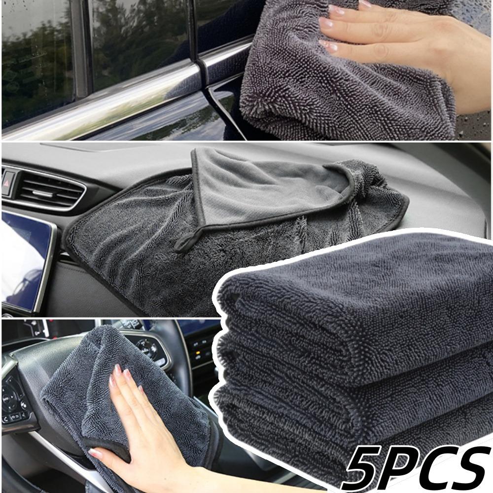 5PCS 40x60cm Car Wash Microfiber Towels Car Detail Cleaning Drying and Polishing Microfiber Cloth Towels Car Cleaning Supplies
