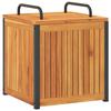 VidaXL Outdoor Cushion Box Solid Acacia Wood and Steel, Cushion Container, Storage Box, Box To 367607