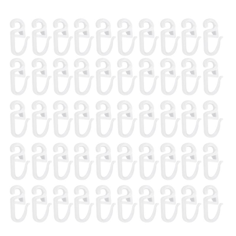 

50Pcs Curtain Track Gliders Hooks S Shape Curtain Rails Sliders Clip Easy Installation for Various Curtain Drapery Type 1
