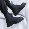 England style men's fashion platform boots black stylish original leather shoes cowboy autumn winter boot cool motorcycle botas