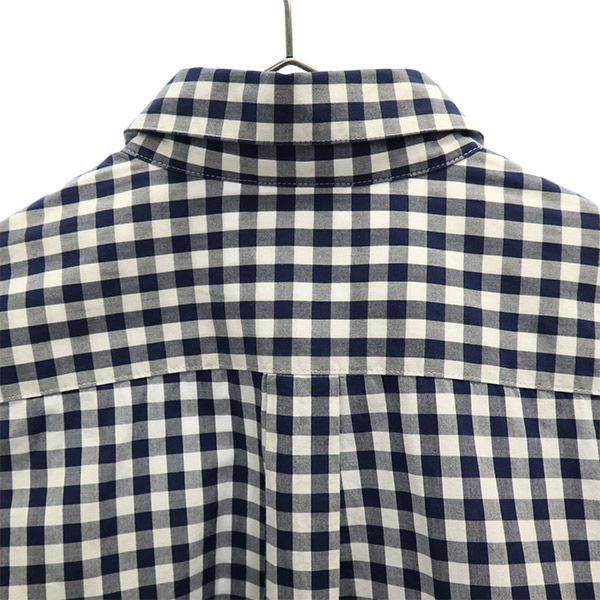 Mackintosh Sanyo Shokai Gingham Check Long Sleeve Shirt 38 White X Navy Women Used