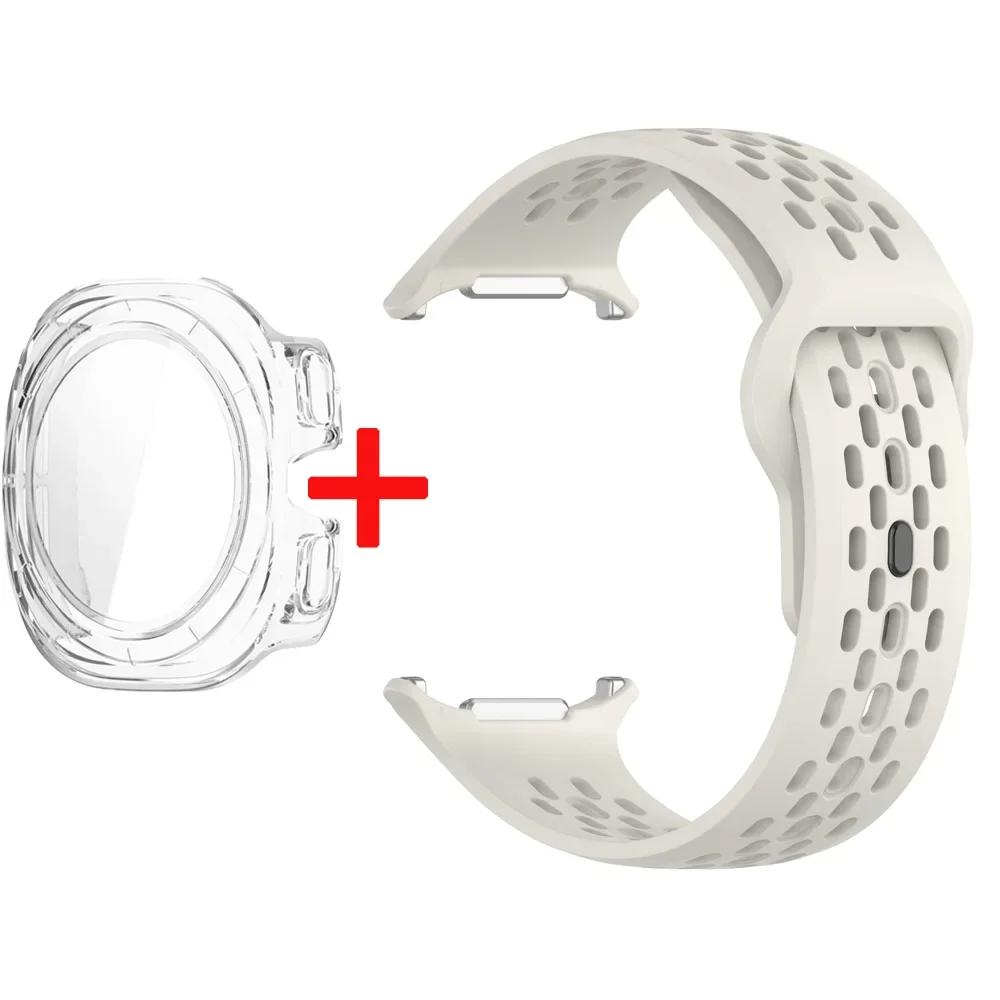 Silicone Strap+Case For Samsung Galaxy Watch Ultra 47 Sport Watchband Bracelet for Galaxy Watch Ultra Tempered Glass Cover Band