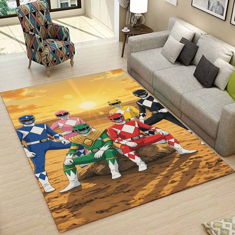 Bedroom, living room, office swivel chair rug, Super Sentai print, home bedroom bedside bathroom mat, housewarming gift.
