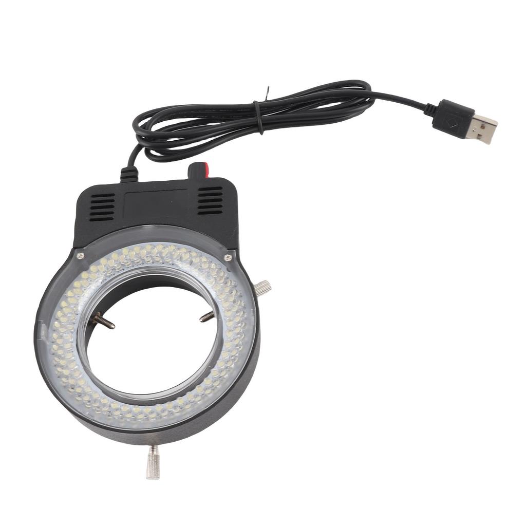 LED Mikroskop Ringlicht 144 LEDs 4W 6500‑7500K 32000‑36000LX Einstellbare Helligkeit USB-betrieben Mikroskoplampe