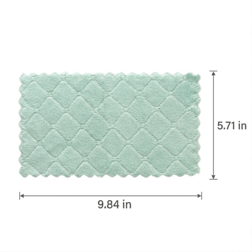 12pcs Thick Soft Kitchen Dish Cloth Super Absorbent Double-Sided Towel  Kitchen Cleaning