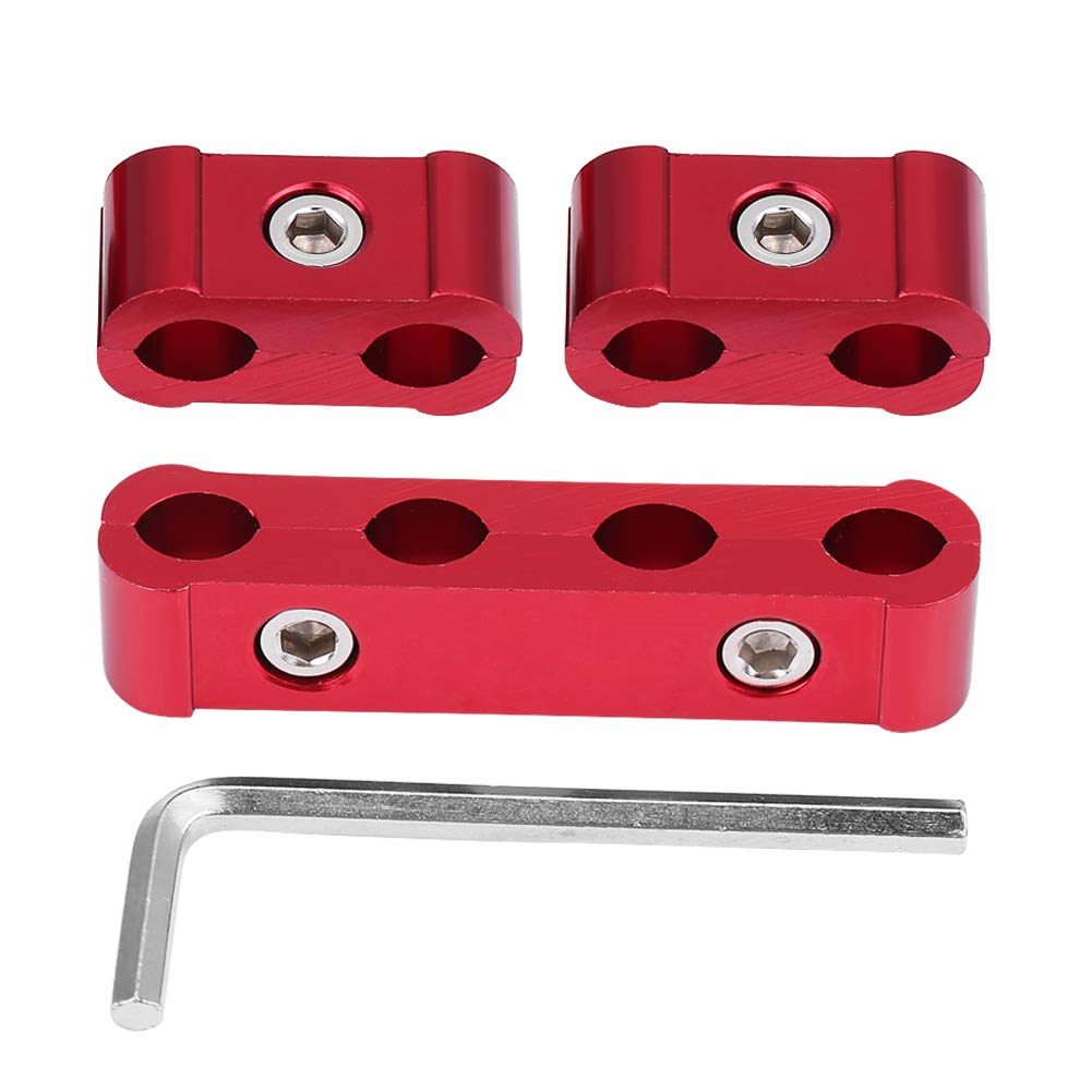 Schlauchabscheider AN8 AN9 AN10 Aluminium Schlauchabscheider Klemme Motor Zündkerzenkabelabscheider Kabelbefestigung Befestigungsmaterial Aufbewahrung (rot)
