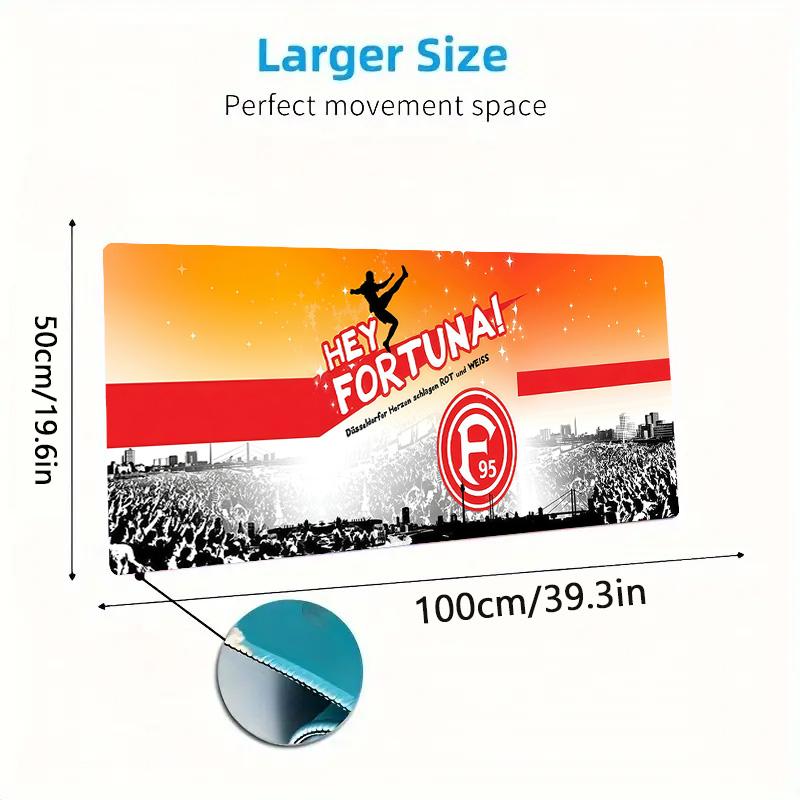 Tappetino per Mouse Colore Fortuna Düsseldorf Grande Cuscino per Tavolo da Gioco Antiscivolo Laptop Tablet Mousepad Grande Tappetino XXL Mini PC Tappetino da Gioco Con bordo bloccato