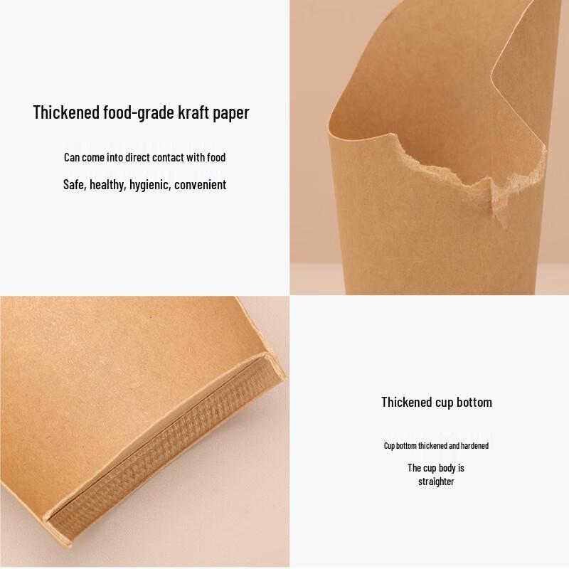 Disposable Kraft Paper Fry & Snack Cups