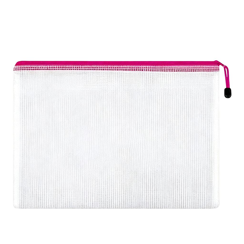Mesh Zipper Pouch, Clear Document Bag for, School and Travel Organization