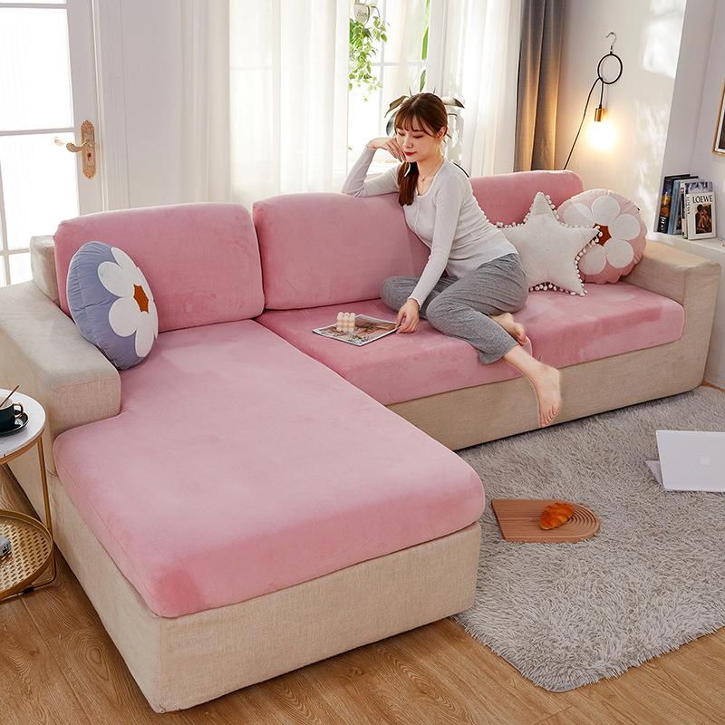 Stretch Sofa Cover Cover All Inclusive Universal Sofa Cushion Living Room Four Seasons Universal Winter Models Plush Thickened Cushion Universal