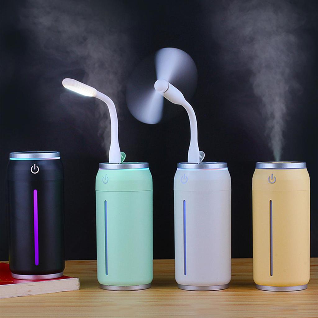Car Air Humidifier with Lights USB Fan Portable Noiseless 220ml Cool Mist