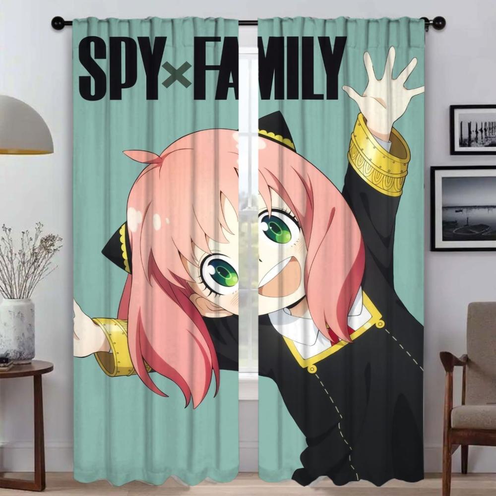 Spy X Family Shades Trennvorhang für Zimmer, 2 Paneele, Küchenvorhänge, Tüll für Schlafzimmer, Innenvorhänge, Wohnzimmer