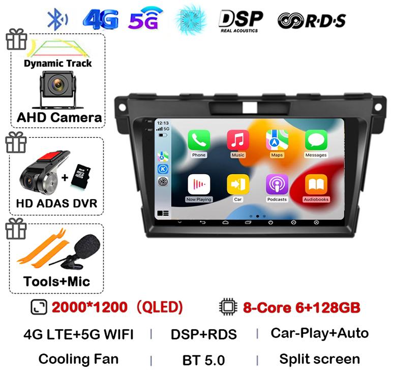 Android 14 Carplay For MAZDA CX-7 CX7 CX 7 2007 2008 2009 2010 2011 2012 2013 2014 Car Radio GPS Multimedia Video Player Stereo