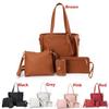 4Pcs/set Fashion Portable Leather Wallet Purses Shoulder Bag Crossbody Bag Handbag