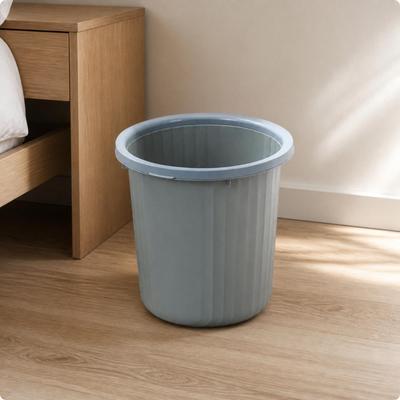 Wastebasket with Retaining Collar Modern Open-Top Waste Bin Low-Profile