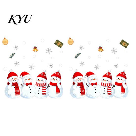 Snowman Glass Decals 1/2 Sheets Christmas Window Cling, Cartoon Decorative Holiday Decorations Sticker, Waterproof Static Decal for Winter Party