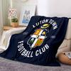 Luton Town Crest Flannel Blanket, Soft Polyester, Modern Design, All-Season for Camping, Travel, Gifts for holidays or birthdays