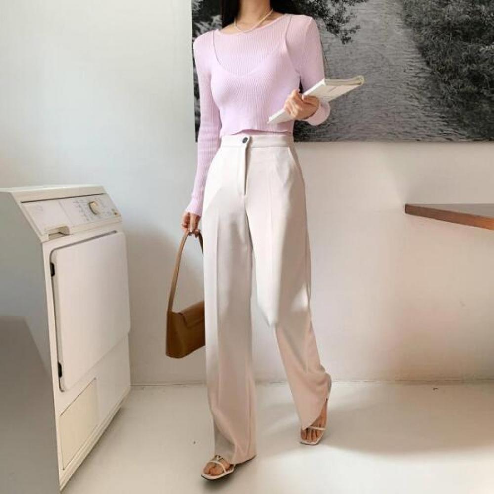 New ArrivalS Open Run Women S Straight Fit Slack pantS Solid Color