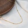 Wind Titanium Steel Collarbone Chain Women'S High-End Light Luxury 18K Gold Bead Snake Bone Chain Necklace Jewelry
