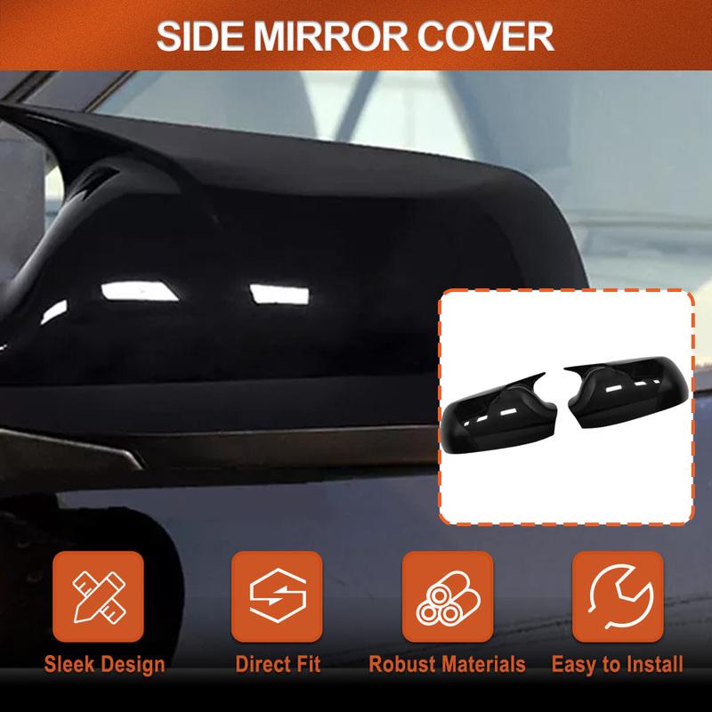 2PCS Rear View Mirror Cover Left Right Side ABS Black Door Wing Mirror Cover Cap for Mazda 3 Mazda 6 2003-2008