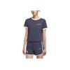 Adidas Originals Retro Camp Graphic Simple Round Neck Pullover Short Sleeve T-Shirt Women T-Shirts Dark-Blue JM7973