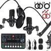 P99 BM700 Condenser Microphone Set: Sound Card, Boom Arm, and Stand for Live Streaming