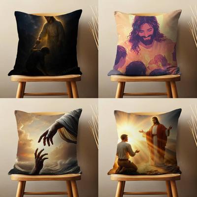 Religion Kunst Glaube Jesus Kissenbezug Wohnzimmer Sofakissenbezug Geeignet für Heim-Schlafzimmer-Dekoration und Schutz
