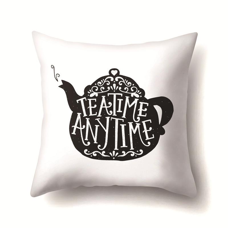 Nordic Style Ins Illustration Graffiti Polyester Pillowcase Car Decoration Home Printed Waist Rest Pillowcase