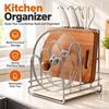 M-Shaped Slots Pot Lid Rack Stainless Steel Cutting Board Rack  Kitchen Countertop