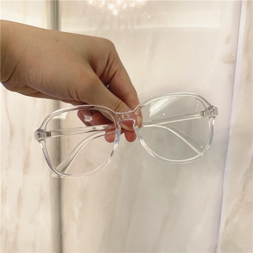 Retro Square Glasses woman Ultra-light Transparent Frame Eyewear Anti-blue Light Flat Glasses Popular Decoration Eyeglasses