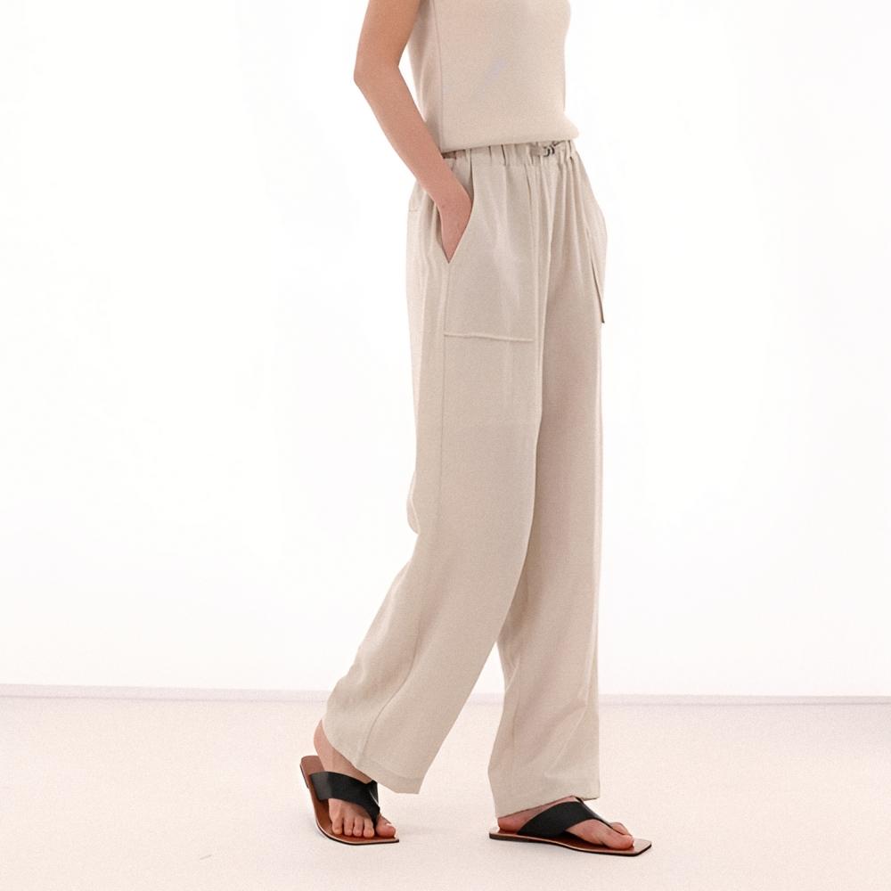 ACUD Linen Bending Wide Pants _Beige