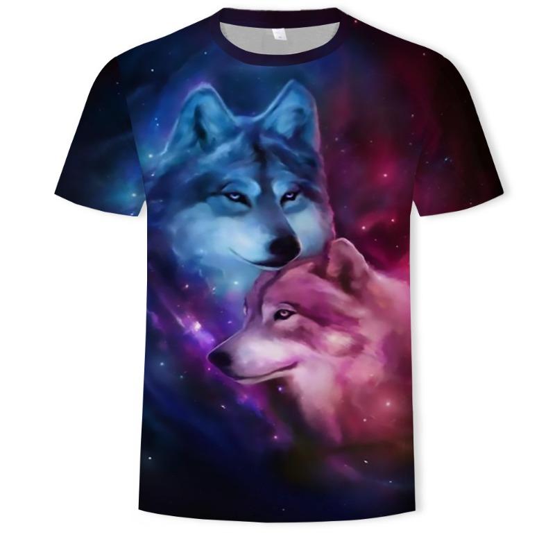 Men's 3D Printed T-Shirt Animal Pattern Printing Short Sleeve O-Neck Pullover Casual Top