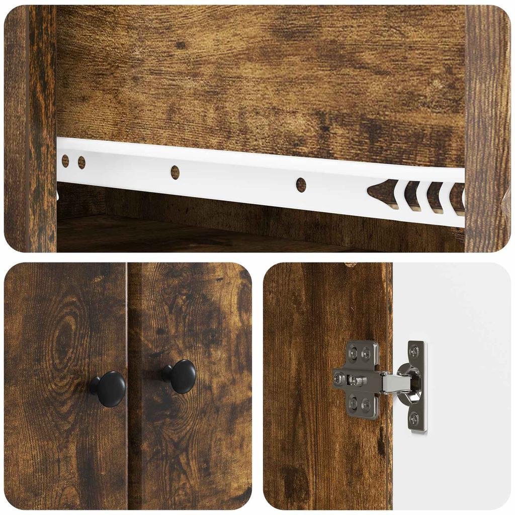Cabinet Set 2 pcs Smoked Oak 34.5 x 34.5 x 90 cm