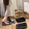 Flat bottom square head bow Doudou single shoes New spring French suede gentle evening shoes