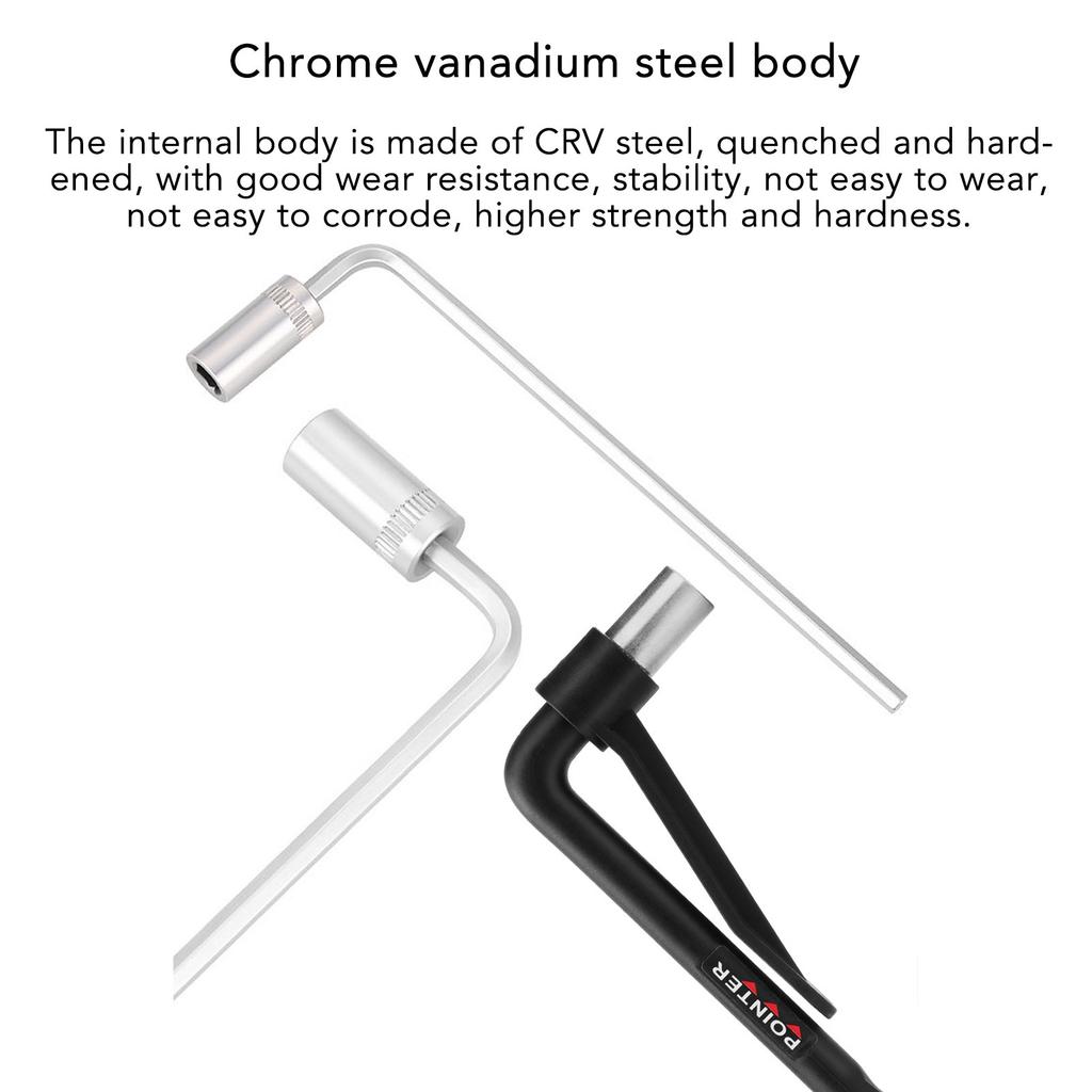 Bicycle Torque Wrench Chrome Vanadium Steel Bike Repair Torque Wrench Nylon Wrapped Handle with 6 Hex Bits for Repairing