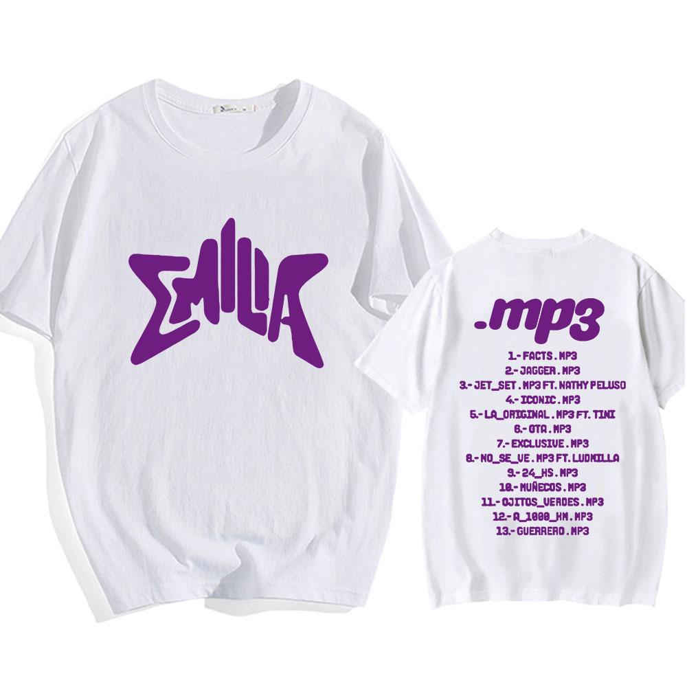 Emilia Mernes MP3 Graphic T-shirt Summer O-neck Short Sleeve Tee-shirt Cotton Soft Hip Hop Streetwear Camiseta Printing Tees Top