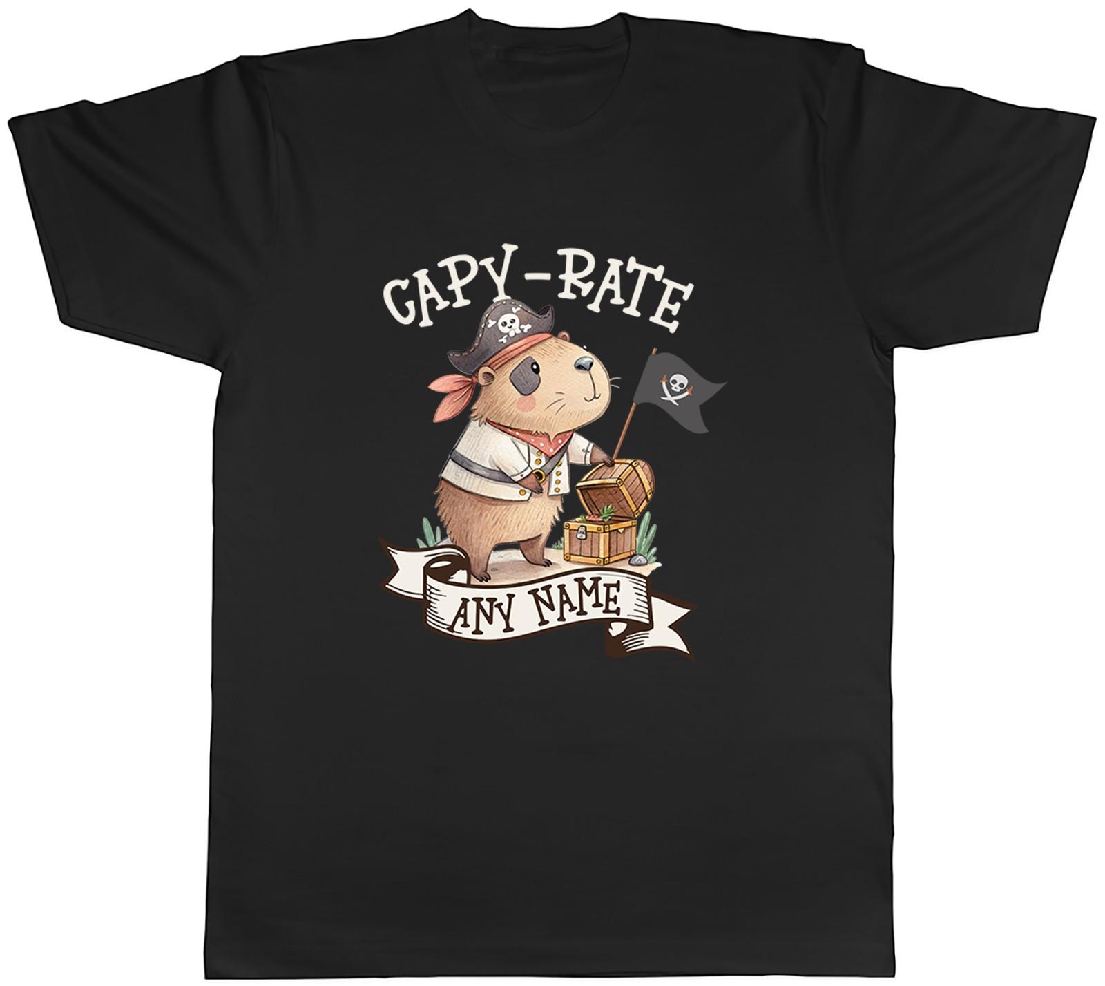 Personalised Funny Capy-Rate Capybara Pirate Mens T-Shirt Tee Gift Top S