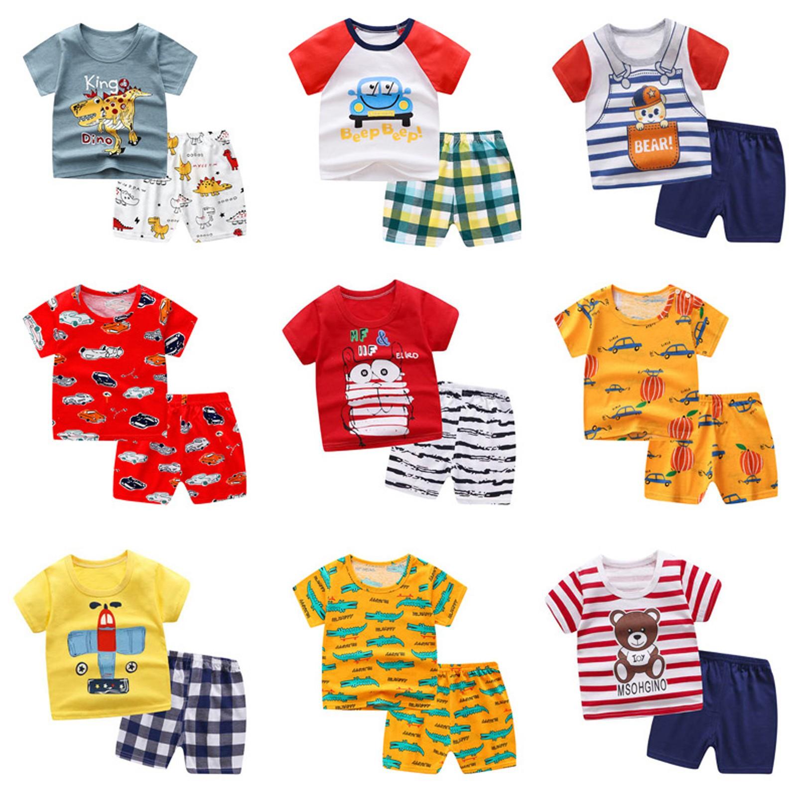 

Комплект одежды: футболка с короткими рукавами и шортами для маленьких мальчиков и девочек, От 0 до 5 лет