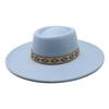 Cappello classico in feltro di lana britannica a tesa larga per uomo donna protezione solare da esterno