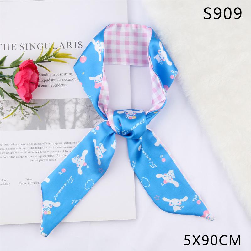 Versatile Vintage Silk Scarf: Hair Tie, Headband, Bag Accessory