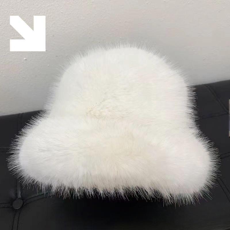 Natural Winter Hats Women Knit Beanie Hat Balaclava Lady Winter Snow Cap Luxury