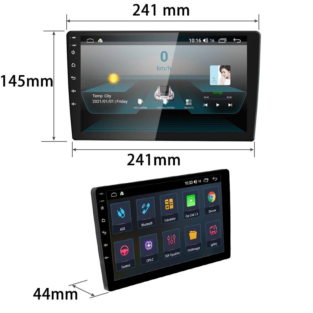 Reakosound 2+32G 2Din 10'' Andriod 11 Car Multimedia Player Carplay GPS Navigation Bluetooth Car Audio Wifi USB FM MirrorLink HD