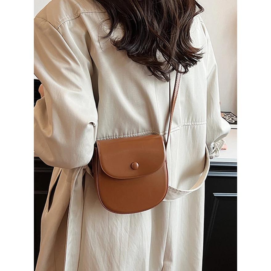 Retro Coffee Mini Crossbody Bag for Women Trendy Flap Design Delicate Lipstick Coin Purse Lady Casual Shoulder Bags