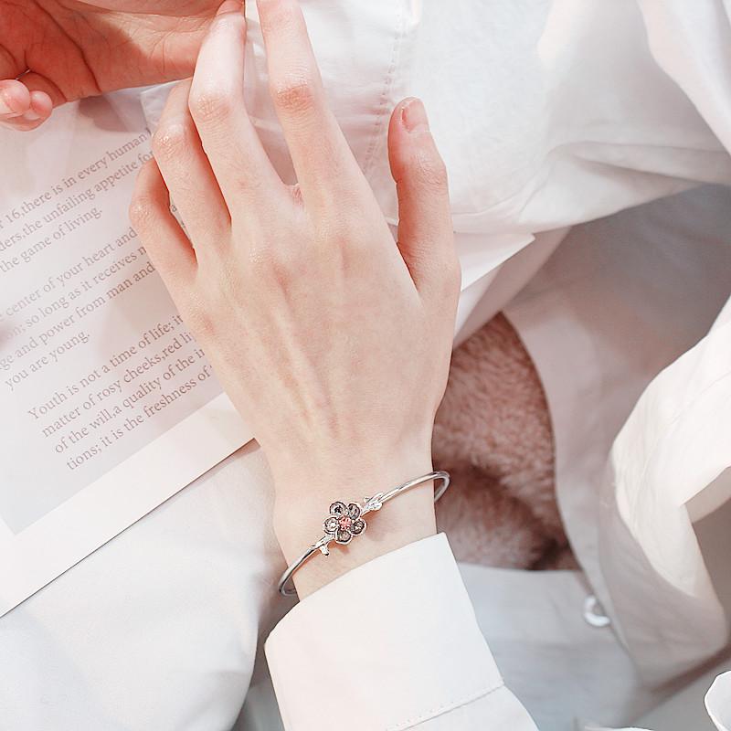 Fashion Four-Leaf Clover Five-Flower Bracelet Female Clover Peacock White Fritillary 18k Rose Gold Bracelet White